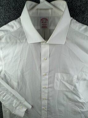 Brooks Brothers Button Up Shirt Men Long Sleeve Cotton Madison White 16.5 34